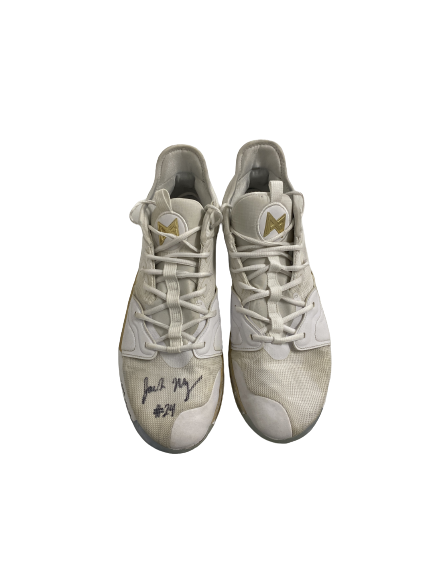 Jack Nunge Xavier Basketball Signed And Inscribed Game-Worn Shoes - Paul George "NASA" Edition (Size 16)