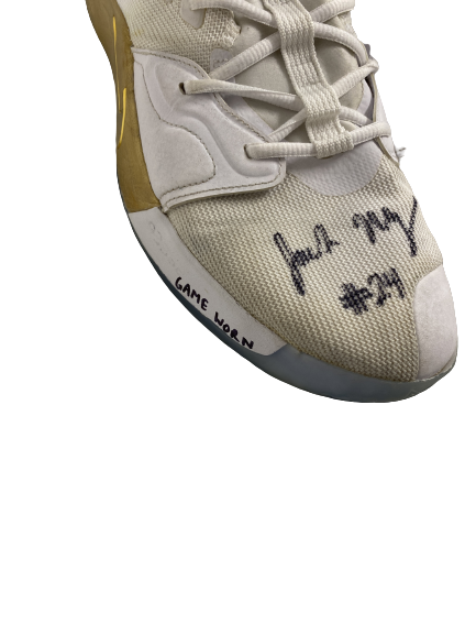 Jack Nunge Xavier Basketball Signed And Inscribed Game-Worn Shoes - Paul George "NASA" Edition (Size 16)