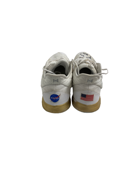 Jack Nunge Xavier Basketball Signed And Inscribed Game-Worn Shoes - Paul George "NASA" Edition (Size 16)