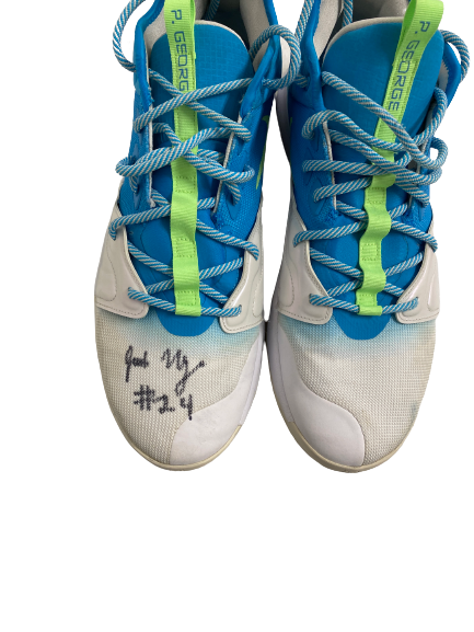 Jack Nunge Xavier Basketball Signed And Inscribed Game-Worn Shoes (Size 16)