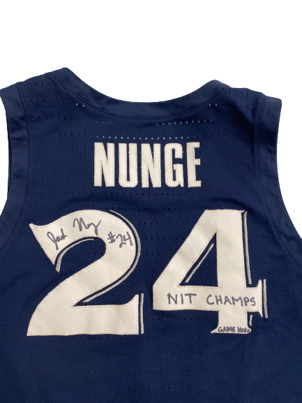 Jack Nunge Xavier Basketball 2021-2022 Season SIGNED and Inscribed "NIT CHAMPS" Game-Worn Jersey - NIT CHAMPIONSHIP (Size 50)