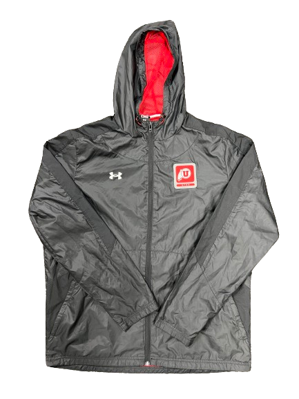 Darrien Stewart Utah Football Team Issued Zip-Up Rain Jacket (Size XL)