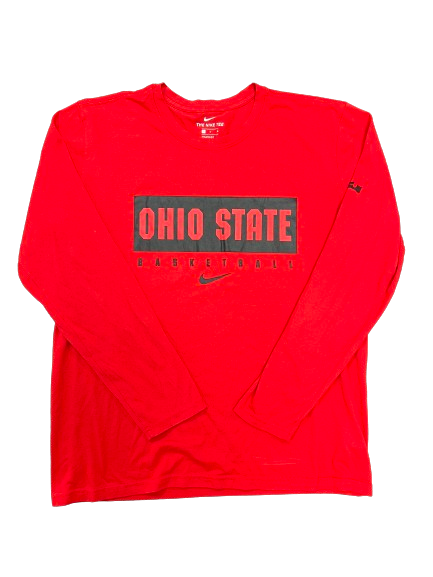 Justin Ahrens Ohio State Basketball Team Issued "LeBron" Long Sleeve Shirt (Size L)
