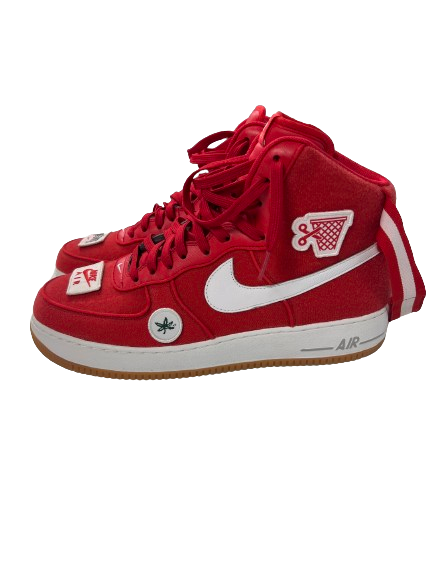 Justin Ahrens Ohio State Basketball Player Exclusive Nike Air Force 1 Shoes (Size 13) - NEW