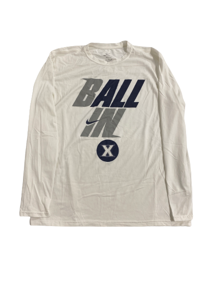 Jack Nunge Xavier Basketball Team-Issued "BALL IN" Long Sleeve Shirt (Size XL)