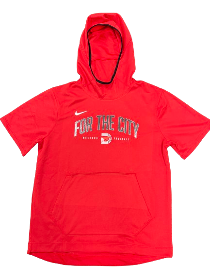 Ryan Bujcevski SMU Football Player Exclusive "FOR THE CITY" Short Sleeve Hoodie (Size L)