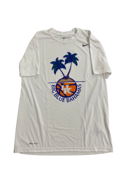 CJ Fredrick Kentucky Basketball Player-Exclusive "BIG BLUE BAHAMAS" Trip T-Shirt (Size L)