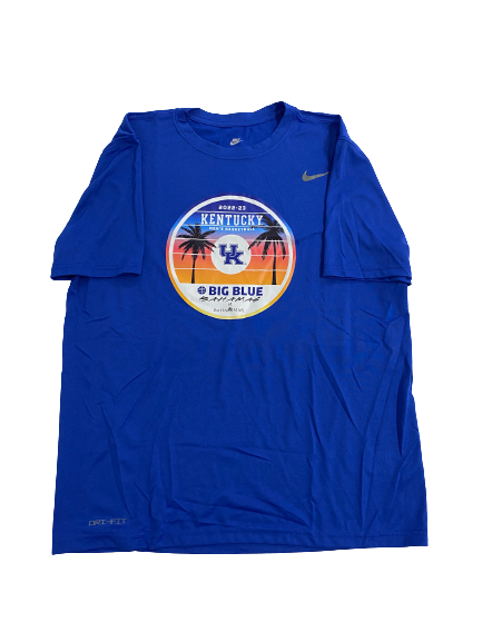 CJ Fredrick Kentucky Basketball Player-Exclusive "BIG BLUE BAHAMAS" Trip T-Shirt (Size L)