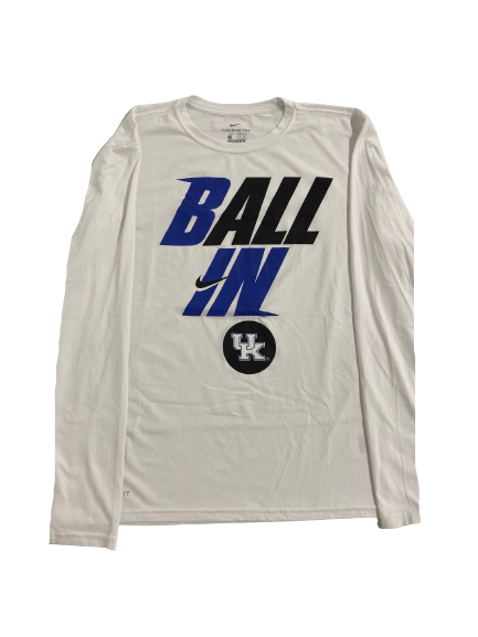 CJ Fredrick Kentucky Basketball Player-Exclusive "BALL IN" Pre-Game Warm-Up Long Sleeve Shooting Shirt With 