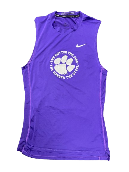 Hunter Helms Clemson Football Player Exclusive Strength & Conditioning Compression Tank (Size XL)