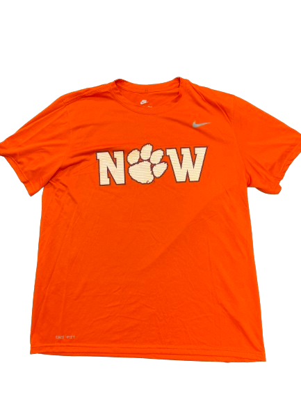 Hunter Helms Clemson Football Player Exclusive "NOW/WON" T-Shirt (Size XL)