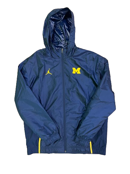 Jake Thaw Michigan Football Player Exclusive Full Zip Windbreaker Jacket (Size L)