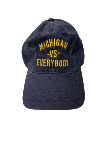 Jake Thaw Michigan Football Team Issued "MICHIGAN VS EVERYBODY" Adjustable Hat