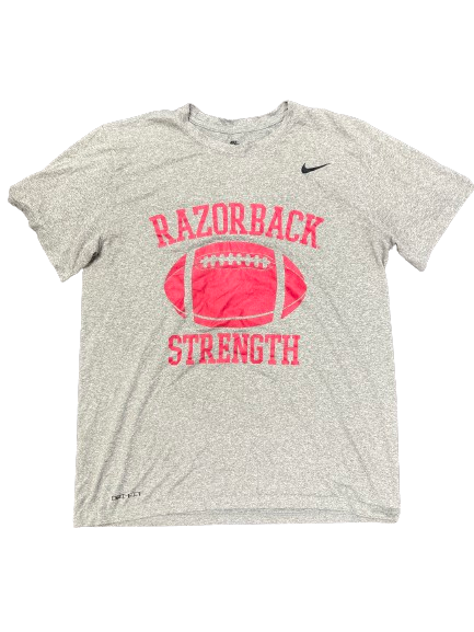 Jordan Crook Arkansas Football Player Exclusive "STRENGTH" T-Shirt (Size L)