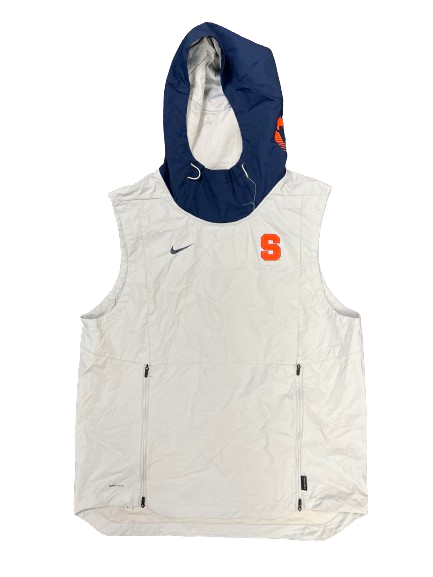 Anthony Queeley Syracuse Football Player Exclusive Pre-Game Warm-Up Sleeveless Hoodie with 