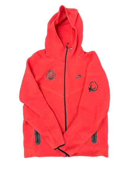 Miyan Williams Ohio State Football Player Exclusive *NIKE TECH FLEECE* Jacket with Buckeye on Sleeve (Size XLT)