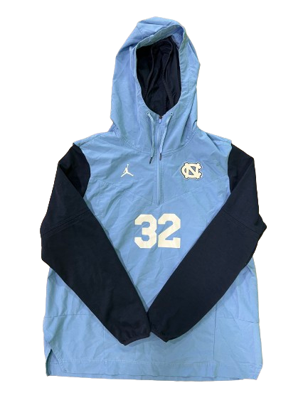 Sebastian Cheeks North Carolina Football Player Exclusive Pre-Game Warm-Up Quarter-Zip Jacket WITH 