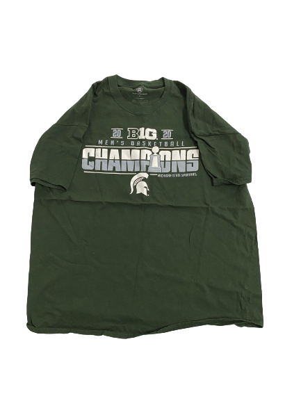 Joey Hauser Michigan State Basketball 2020 B1G Champions Team-Issued T-Shirt (Size XL)