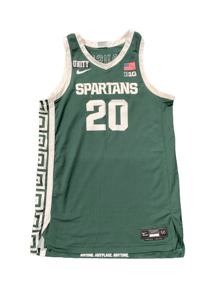 Joey Hauser Michigan State Basketball 2020-2021 Season Game Worn Jersey (Size 50)