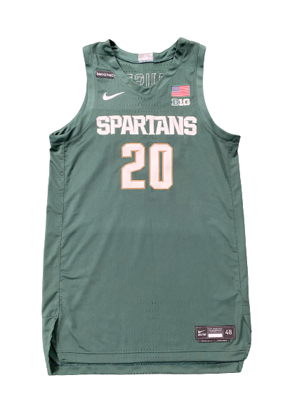 Joey Hauser Michigan State Basketball 2019-2020 Season Game Issued Jersey (Size 48)