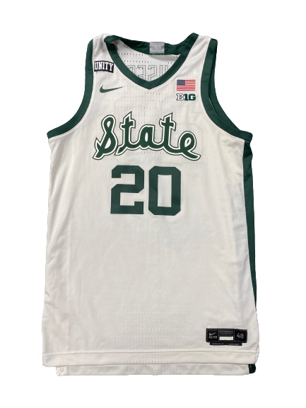 Joey Hauser Michigan State Basketball 2019-2020 Season Script Font Game-Issued Jersey (Size 48)