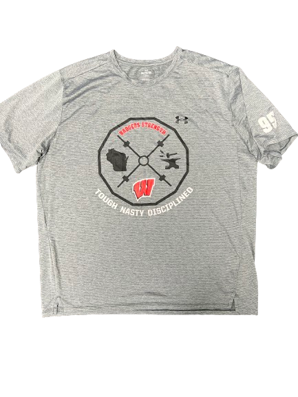 Jordan Mayer Wisconsin Football Player Exclusive "Strength & Conditioning" T-Shirt With 