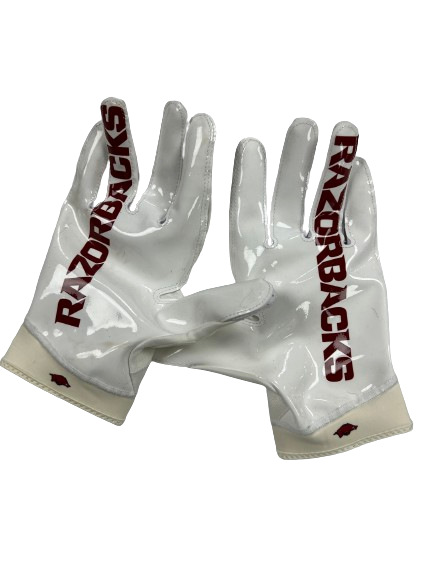 Zach Williams Arkansas Football Player Exclusive Gloves (Size 3XL)