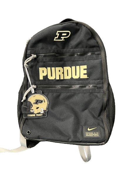 Tyrone Tracy Jr. Purdue Football Player Exclusive Travel Backpack With Player Tag