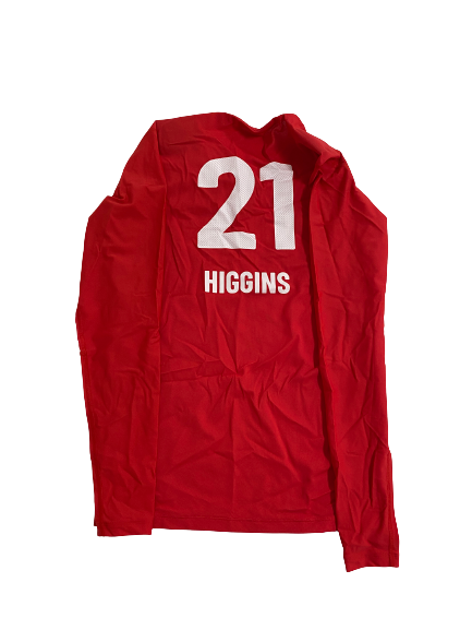 Elijah Higgins Stanford Football NFL Combine Player-Exclusive Fitted Padded Long Sleeve Compression Shirt (Size XL)