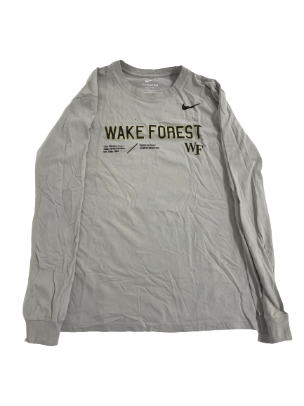 Lucas Taylor Wake Forest Basketball Team-Issued Long Sleeve Shirt (Size L)