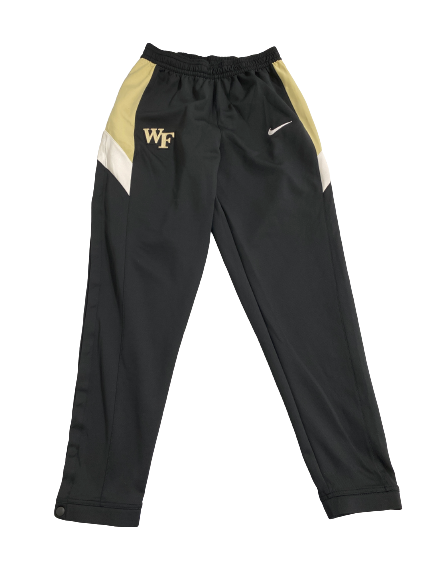 Lucas Taylor Wake Forest Basketball Player-Exclusive Pre-Game Warm-Up Snap-Off Sweatpants (Size LT)