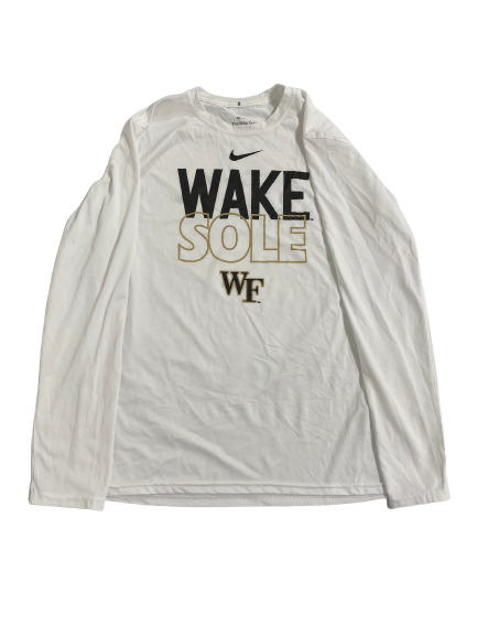 Lucas Taylor Wake Forest Basketball Team-Issued "WAKE SOLE" Pre-Game Warm-Up Long Sleeve Shirt (Size L)