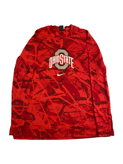 Musa Jallow Ohio State Basketball Player-Exclusive Long Sleeve Pre-Game Shooting Shirt With 
