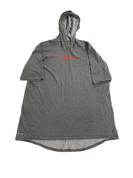 Musa Jallow Ohio State Basketball Player-Exclusive Short Sleeve Pre-Game Warm-Up Short Sleeve Hoodie (Size L)