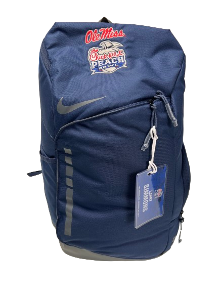Larry Simmons Ole Miss Football Player Exclusive "CHICK-FIL-A PEACH BOWL" Travel Backpack