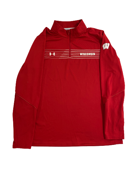 Khalil Iverson Wisconsin Basketball Team-Issued Quarter-Zip Pullover (Size XL)