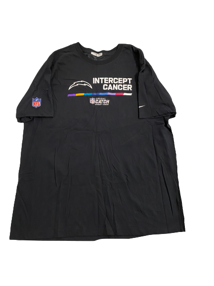 Joe Reed Los Angeles Chargers Football Team-Exclusive Intercept Cancer T-Shirt (Size XL)