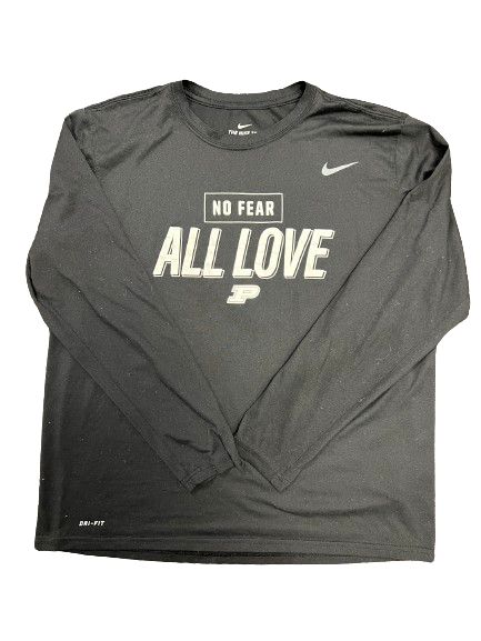 TJ Sheffield Purdue Football Player Exclusive "NO FEAR ALL LOVE" Long Sleeve Shirt (Size XL)