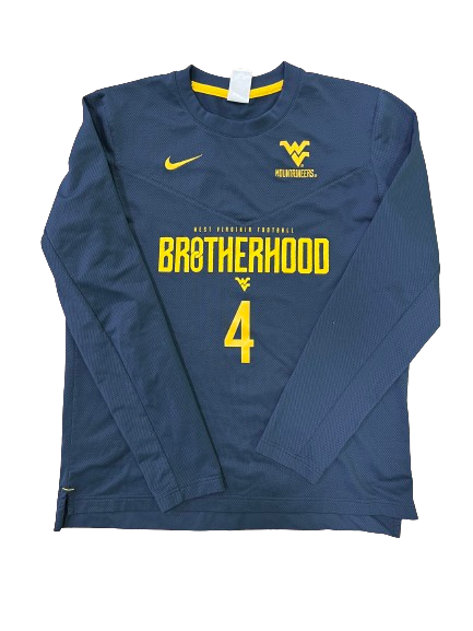 Rashad Ajayi West Virginia Player Exclusive "BROTHERHOOD" Pre-Game Warm-Up Crewneck Pullover with 