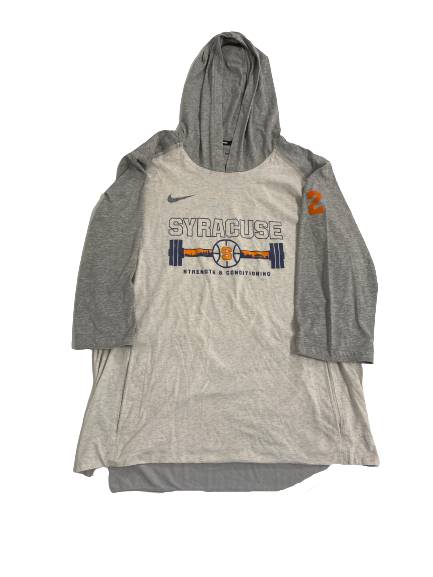 John Bol Ajak Syracuse Basketball Player-Exclusive 3/4 Short Sleeve Strength & Conditioning Hoodie With 