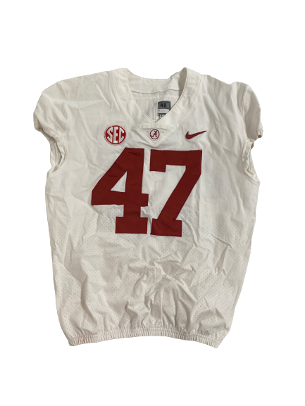 Byron Young Alabama Football SIGNED AND INSCRIBED “NFL Draft 3rd Round Pick” GAME WORN Jersey (Size 48)