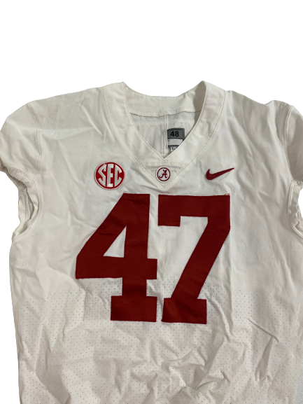 Byron Young Alabama Football SIGNED AND INSCRIBED “NFL Draft 3rd Round Pick” GAME WORN Jersey (Size 48)