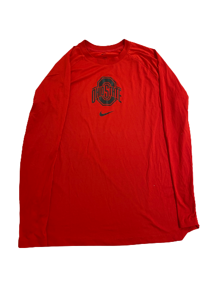 Sean McNeil Ohio State Basketball Player-Exclusive Long Sleeve Pre-Game Warm-Up Shirt With 