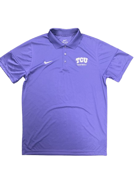 Chandler Morris TCU Football Team Issued Travel Polo Shirt (Size L)
