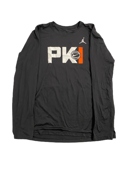 Leaky Black North Carolina Basketball Player-Exclusive Phil Knight Invitational Jordan Pre-Game Warm-Up Shirt (Size L)