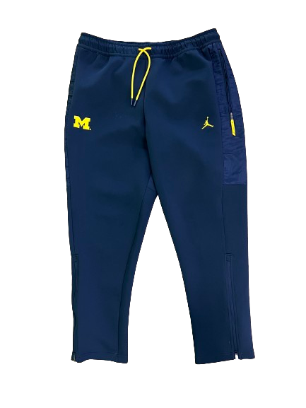 Julius Welschof Michigan Football Team Issued Premium Travel Sweatpants (Size XL)
