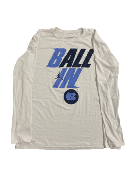 Leaky Black North Carolina Basketball Team-Issued "BALL IN" Long Sleeve Shirt (Size L)