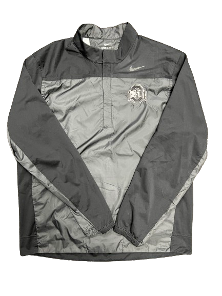 Ryan Batsch Ohio State Football Player Exclusive Silver & Black Quarter-Zip Jacket (Size L)