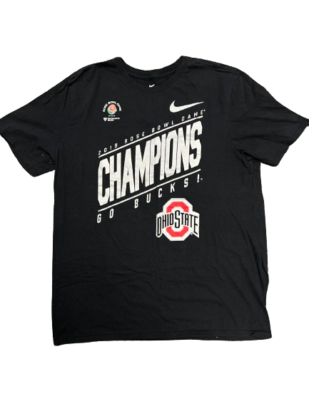 Ryan Batsch Ohio State Football Team Issued "2019 ROSE BOWL CHAMPIONS" T-Shirt (Size L)