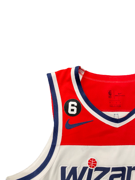 Jordan Schakel Washington Wizards Game Jersey With RARE No. 6 Bill Russell Patch (Size 48)